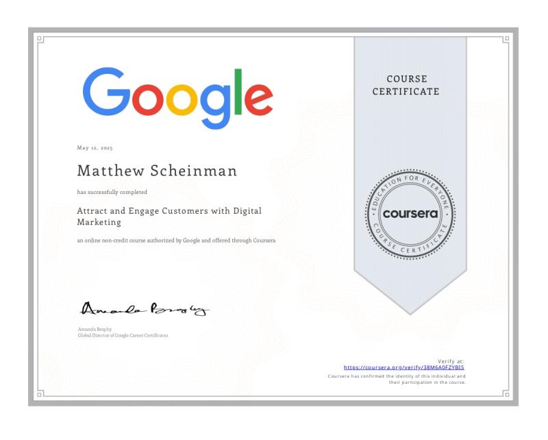 Marketing Certificate